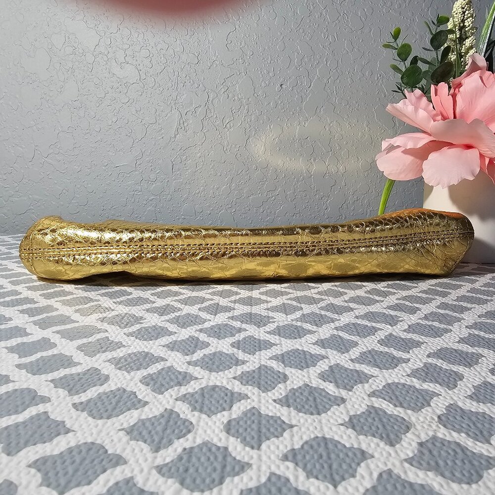 Michael Kors Metallic Python Clutch – Gold Handle – EUC - Picture 9 of 9